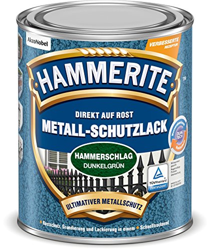 HAMMERITE METALLSCHUTZLACK HAMMERSCHLAG DUNKELGRUEN 2,5L, dunkelgrün von HAMMERITE