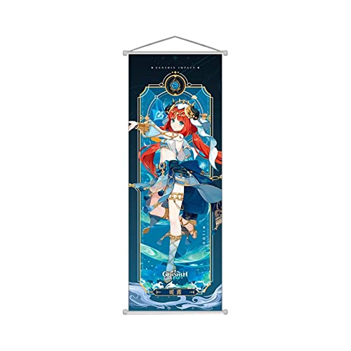 Hanaiette 1 x Genshin Impact Scroll-Poster Wandbehang geschmiedetes Tuch Malerei Dekor Wohnzimmer Schlafzimmer Kunstdruck 70 x 25 cm (Nilou) von Hanaiette