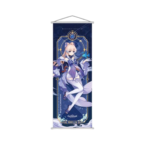 1PC Genshin Impact Scroll-Poster Wandbehang geschmiedetes Tuch Malerei Dekor Wohnzimmer Schlafzimmer Kunstdruck 70 x 25 cm (Sangonomiya Kokomi) von Hanaiette