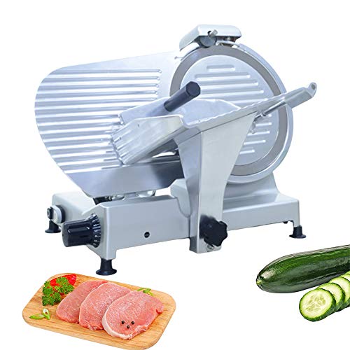 Hanchen Elektrischer Fleischschneider Haushalt Allesschneider Halb-Automatisch Aufschnittschneider Brot Käse Gefrorenes Fleisch Obst Gemüse Schneidemaschine | 10 Zoll Klinge, 1~12mm Dicke, 220V von Hanchen