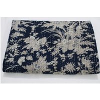 Kantha Tagesdecke Werfen Baumwolldecke Gudari Handgefertigte Florale Handgenähte Decke von HandloomPalaceArt