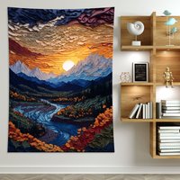 3D-Sonnen-Wandteppich, 3D-Sonnen-Hintergrund, Wandteppich-Hintergrund, Sonnen-Wandteppich, Wandteppich-Kunst, Sonnen-Wanddekoration, Sonnen-Wandkunst von HangoverStudio