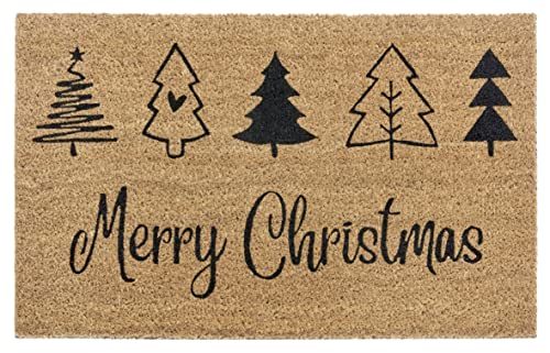 Hanse Home Kokos Fußmatte Weihnachten für Innen und Außen - Schmutzfangmatte Natur, Kokosmatte Outdoor Merry Christmas, Wetterfest und rutschfest für Flur, Terrasse, Eingangsbereich - 45x75cm von Hanse Home