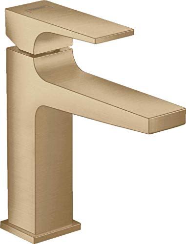 hansgrohe Wasserhahn Metropol, wassersparende Armatur mit Komfort-Höhe 110mm mit Push-Open Ablaufgarnitur, Brushed Bronze, Auslaufhöhe 110mm von hansgrohe