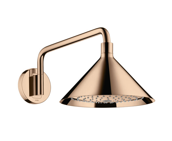 hansgrohe Axor Starck ShowerSelect 240 2jet Kopfbrause mit Brausearm 400 mm, Wandanschluss, Farbe: Polished Red Gold von Hansgrohe