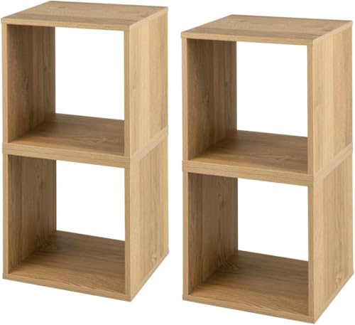 HaoChrymec 2 Dekorative Würfelregale, Stapelbare Aufbewahrungsregale aus Holz, Offene Rückseite, Bücherregal für Wohnzimmer, Schlafzimmer, Kinderzimmer, Natur, 38 x 33 x 38 cm HaoChrymec 2 Dekorative Würfelregale, Stapelbare Aufbewahrungsregale aus Holz, Offene Rückseite, Bücherregal für Wohnzimmer, Schlafzimmer, Kinderzimmer, Natur, 38 x 33 x 38 cm von HaoChrymec