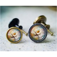 Einzigartiger Lotus Cabochon Knauf, Kommode Möbel Möbelknauf, Möbelgriffgriffe, Möbelknopf von HaoDesign