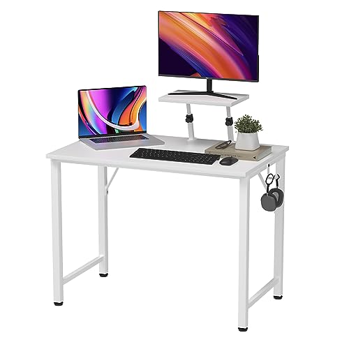 HaodaCulture Schreibtisch Computertisch,PC Laptoptisch mit Bedienfeld Studie Tisch Arbeitstisch Bürotisch Arbeitszimmer Schreibtisch Officetisch (weiß, 80 * 40 * 75cm) von HaodaCulture