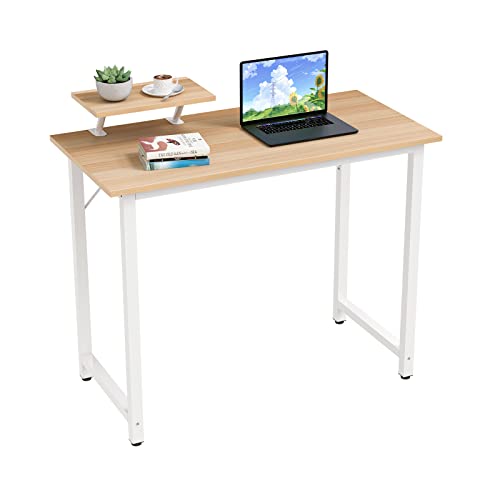 Schreibtisch Computertisch,PC Laptoptisch mit Bedienfeld Studie Tisch Arbeitstisch Bürotisch Arbeitszimmer Schreibtisch Officetisch für Zuhause Büro Schlafzimmer (Stil 2, 100*50*75cm) von HaodaCulture