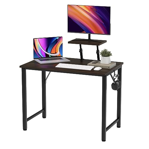 Schreibtisch Computertisch,PC Laptoptisch mit Bedienfeld Studie Tisch Arbeitstisch Bürotisch Arbeitszimmer Schreibtisch Officetisch für Zuhause Büro Schlafzimmer (schwarz, 80*40*75cm) von HaodaCulture