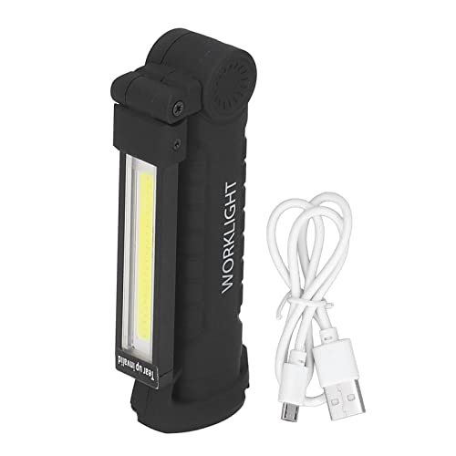 Haofy COB-Taschenlampe, COB-LED-Arbeitsleuchte, mit Magnetfuß, Wiederaufladbare USB-Taschenlampe, IP65, Wasserdicht, für Autoreparatur, Notfall, Schwarz von Haofy