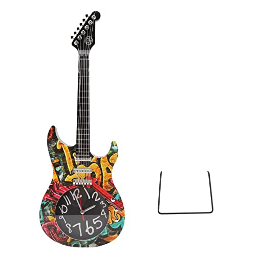 Haofy Gitarren-Wanduhr, Simulationszeit, Genaue Gitarrenuhr, Wanddekoration für Zuhause, Schlafsaal, Schlafzimmer, Gitarrengeschenke für den Vatertag (5680 Gitarre) von Haofy