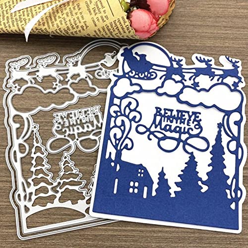 Weihnachten Elch Metal Cutting Stempel Frohe Weihnachten Stirbt Geschnittenes Prägewerkzeug Schablone Schablone Für Diy Album Paper Card Making von Haowul