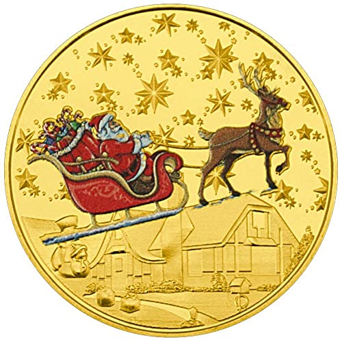 Weihnachten Gedenkmünze Frohe Weihnachten Sammlermünzen Santa Claus Souvenir Coin Für Weihnachtslieger Stuffers Stuffers Stuffers von Haowul