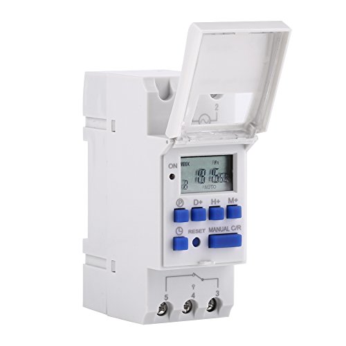 Elektronischer LCD Relaistimer, 15 A DC AHC Programmierbarer wöchentlicher elektronischer Relaisschalter Digitaler Timer mit 16 EIN/AUS Einstellungen für Relais zur DIN Schienenmontage(12V) von Hapivida