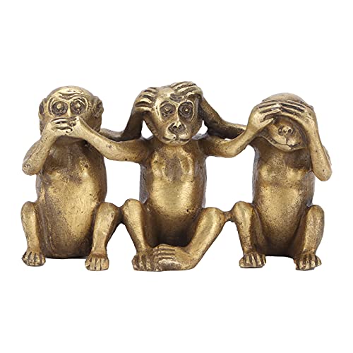 Hapivida Kluge Affenstatuen Hear-No Evil See-No Evil Speak-No Evil Affen-Tierstatue DREI Affen-Ornamente für das Home Office von Hapivida