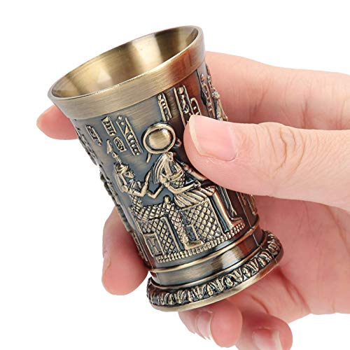 Hapivida Weinkelch Metall Vintage Whisky Schnapsglas handgeprägte Mini Cup Geschenk Der Heilige Gral Kelch mit Metalleinsatz Weinkelch Ritter Dekoration Ornamente (1 stück) von Hapivida