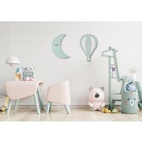 mm Ballon - Und Mondlicht, Kinderzimmer-Wandleuchte, Nachtlicht Für Kinder, Heißluftballon von HappyBabyKidsRoom