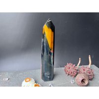 Blue Hawk Eye/Tigers Eye Tower Mit Vollständig Polierter Spitze Aus Tigereisen von HappyMinerals