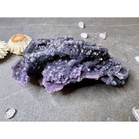 Roher Trauben Achat, 11, 5 cm, Lila Chalcedon von HappyMinerals