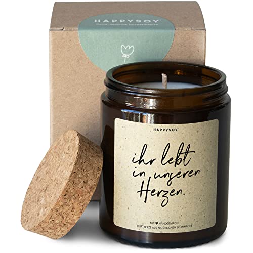 Beileid aussprechen Trauerkerze - Duftkerze im Glas mit Spruch - aus Sojawachs, handgemacht -nachhaltiges persönliches Geschenk Kondolenzgeschenk- Kerze für Verstorbene Lieblingsmensch von Happysoy