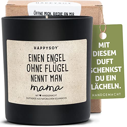 Beste Mama Duftkerze im Glas mit Spruch natürlich handgemacht - nachhaltiges persönliches Geschenk für Mutter Mutti - Geburtstag Muttertagsgeschenk Danke Liebe Glück verschenken von Happysoy