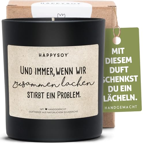 HAPPYSOY Freundschaft Duftkerze im Glas mit Spruch - Geschenk für Kollegin und Freundin - handgemacht und nachhaltig von Happysoy