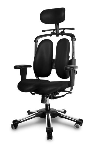 HARASTUHL® - Stuhl ergonomisch - NIE 01 - gesundes & langes Sitzen bis zu 12H - INNOVATIVER Bürostuhl Bandscheibensitz - Office Chair - von 1,50m bis 1,95m - Druckentlastung der Bandscheiben (Black) von HARASTUHL