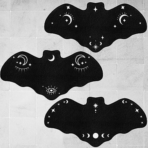 Harloon 3 Stück Halloween-Fledermausteppich, Gothic-Badematte, 40,6 x 81,3 cm, gruseliger Teppich, Horror-Gothic-Türmatte, Fledermäuse, Badezimmerteppich, Dekoration für drinnen und draußen, Zuhause, von Harloon
