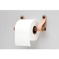 Toilettenpapierhalter Aus Leder, Toilettenrollenhalter Holz, Leder Und Holz Badezimmer Deko von HarmonyHomeDecors