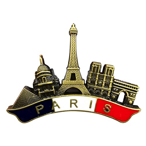 3D-Retro-Paris-Aufkleber, Retro-Paris-Metall-Kühlschrankmagnete, Retro-Paris-Kühlschrankmagnete, Kreative Stereo-Cartoon-Retro-Landschaftsform-Magnete, Küchen-Reise-Souvenirs von Harmoousue