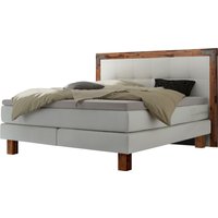 HASENA Boxspringbett Memphis, im Vintagelook, Massivholz-Umrandung, Tonnentaschen-Federkernmatratze von Hasena