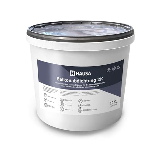 Hausa Balkonabdichtung 2K, 12kg flexible Dichtschlämme zur Abdichtung von Balkon, Terrasse, Bad, Dusche, Keller, Fundamente; Dichtungsmasse für Außenbereich, frost-, UV- und alterungsbeständig Hausa Balkonabdichtung 2K, 12kg flexible Dichtschlämme zur Abdichtung von Balkon, Terrasse, Bad, Dusche, Keller, Fundamente; Dichtungsmasse für Außenbereich, frost-, UV- und alterungsbeständig von Hausa