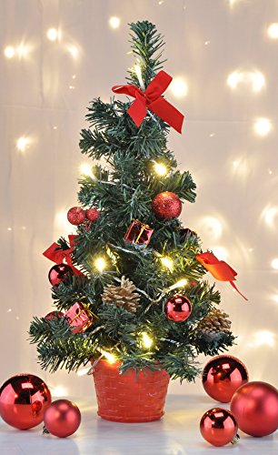 Deko Weihnachtsbaum mit LED-Beleuchtung und Christbaumkugel Christbaumschmuck 55576 von Haushalt International