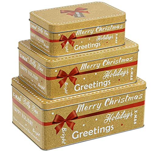 Haushalt International Keksdosen Set 3-Tlg. - Weihnachten - Plätzchendose (Merry Christmas) von Haushalt International