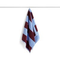 HAY - Frotté Stripe Handtuch, 50 x 100 cm, bordeaux / sky blue von Hay
