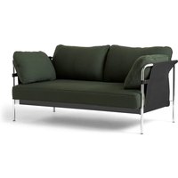 HAY - Can 2.0 Sofa, 2-Sitzer, Chrom / Canvas schwarz / Steelcut 975 dunkelgrün HAY - Can 2.0 Sofa, 2-Sitzer, Chrom / Canvas schwarz / Steelcut 975 dunkelgrün von Hay