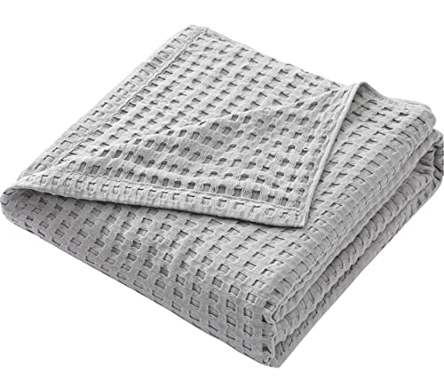 Hayisugal Tagesdecke 100% Baumwolle Waffelpique Kuscheldecke Flauschige Wohndecke Soft Sommerdecke Waffeloptik Luftige Baumwolldecke als Bett Überwurf, Sofa Couch Decke, Hellgrau, 200 x 230cm von Hayisugal