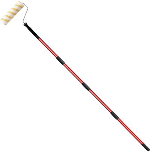 Farbroller mit verlängertem abnehmbarem Edelstahlstangengriff, Haushaltswandmalerei-Werkzeug, Farbe Roller Extension Pole (Rot) von HeaHap