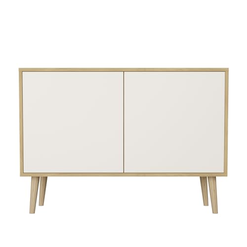 HEALANCY Kommode mit 2 Türen - Sideboard - Schrank - Komodenschrank - Highboard - Kleiderschrank Möbel - Flurkommode - Wohnzimmer Schlafzimmer Esszimmer Flur - Weiß von Healancy Biomedical