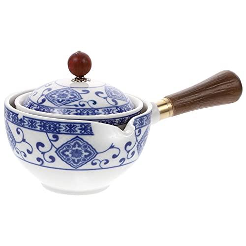DOITOOL Teekanne aus Keramik, Porzellan, Teekanne mit seitlichem Griff, 360 Grad drehbar, für losen Tee von Healeved
