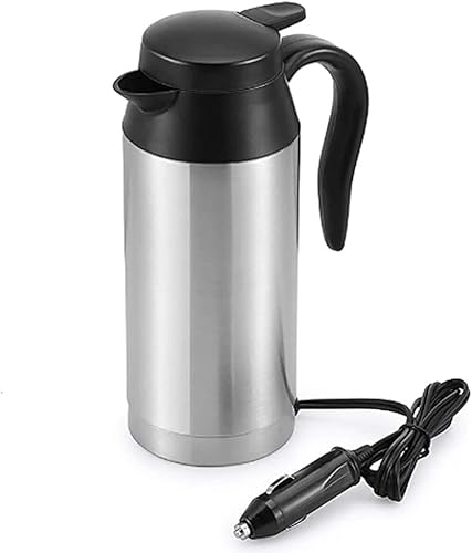 12V 750ml Elektro-Isolierflasche, Edelstahl Reisewasserkocher, Auto Wasserkocher Becher Reise für Heißwasser Kaffee Tee, Milch von Heaveant