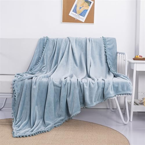 Heavyoff Kuscheldecke Flauschige extra weich & warm Wohndecke Flanell Fleecedecke Sofaüberwurf Couchdecke für Bett Sofa Wohnzimmer Blau, 150x200cm von Heavyoff