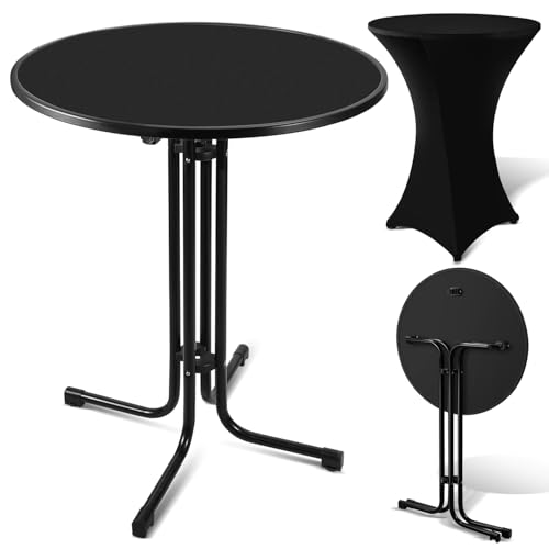 Hebitod Stehtisch klappbar Ø80cm mit Husse,Klapptisch rund,110cm hoch,Bistrotisch,wetterfester Partytisch,Schwarz,Pulverbeschichtete Edelstahlplatte Hebitod Stehtisch klappbar Ø80cm mit Husse,Klapptisch rund,110cm hoch,Bistrotisch,wetterfester Partytisch,Schwarz,Pulverbeschichtete Edelstahlplatte von Hebitod