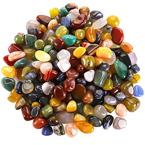 Hedume 900 g semi-Precious Gemstones, 1.7-2.2 cm, Mixed Colour, Colourful Gemstones, Natural rain Flower Stones, Gemstone Mix, Tumbled Stones for DIY Potted Plants, Stepping Stones for Garden von Hedume