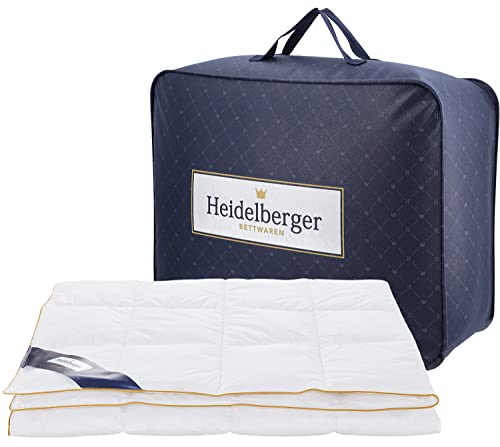 Heidelberger Bettwaren Bettdecke 135x200 cm | Sommerdecke, Schlafdecke, Daunendecke mit Karo-Steppung | atmungsaktiv, hautfreundlich, hypoallergen | Serie Island von Heidelberger Bettwaren