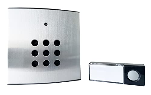 Heidemann Funkgong-Set HX Style (Sender+Empfänger, Lautstärke 4-stufig einstellbar bis 88 dB, mit optischen Rufsignal, Reichweite ca. 150 m, Türklingel, Türgong) 70821 von Heidemann