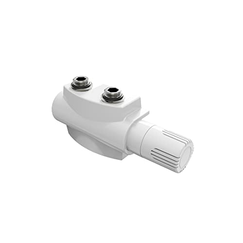 Heilmetz® Multiblock Set für Heizkörper Anschlussarmatur mit Thermostat 50mm Ventil-Armaturen Heizungszubehör Eck- und Durchgangsform Wandanschluß Anschlußgarnitur (1 Stück, Weiß | Typ 2) von Heilmetz