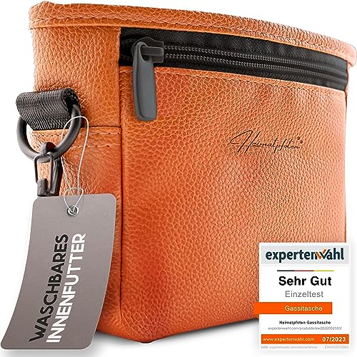 Heimatpfoten® Futterbeutel für Hunde aus Leder-Imitat - Gassi-Tasche mit Einhand Magnet-Verschluss Hunde-Leckerli-Beutel … von Heimatpfoten