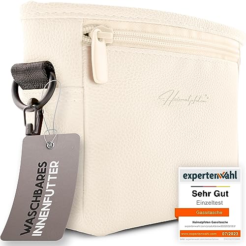 Heimatpfoten® Futterbeutel für Hunde aus Leder-Imitat - Gassi-Tasche mit Einhand Magnet-Verschluss Hunde-Leckerli-Beutel … von Heimatpfoten